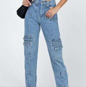 Princess poly denim Stacey cargo jeans